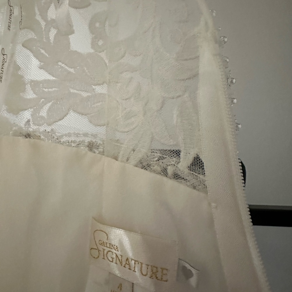 Elegant Cream Lace Wedding Dress - Picture 14 of 14